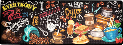 Artistic Beautiful anti Fatigue Kitchen Floor Mat - Unique Floor Mats - Pain Relief Padded Kitchen Mats - Floor Mats for in Front of Sink - Memory Foam 47" X 17.5" X 10Mm Coffee