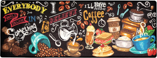 Artistic Beautiful anti Fatigue Kitchen Floor Mat - Unique Floor Mats - Pain Relief Padded Kitchen Mats - Floor Mats for in Front of Sink - Memory Foam 47" X 17.5" X 10Mm Coffee