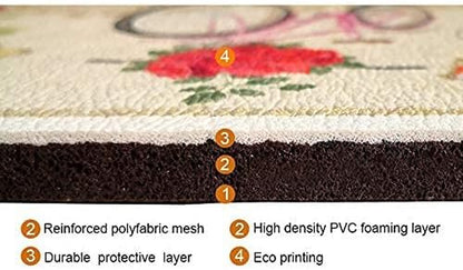 Artistic Beautiful anti Fatigue Kitchen Floor Mat - Unique Floor Mats - Pain Relief Padded Kitchen Mats - Floor Mats for in Front of Sink - Memory Foam 47" X 17.5" X 10Mm Coffee